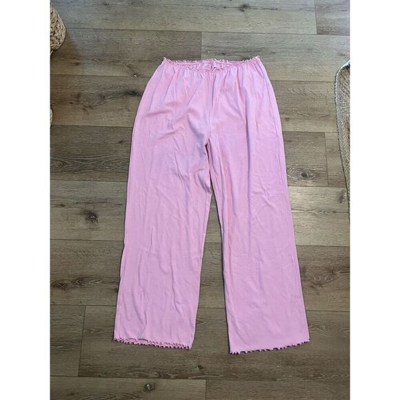 SKIMS Pointelle Logo Pant Pink Size 4X Pull On NWT Style BO-STR-3035 - Picture 1 of 3